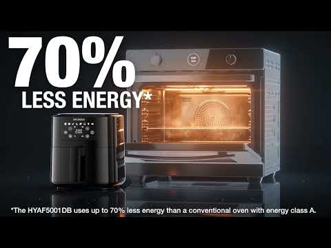HYUNDAI 5L Digital Air Fryer, 8 Preset Programmes, 1500W | HYAF5001DB — video